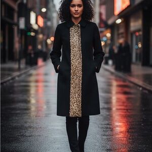 INC International Concepts Black Sequin Trench Coat size small